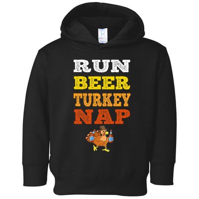 Funny Run Beer Turkey Nap Running Trot Dinner Thanksgiving Toddler Hoodie