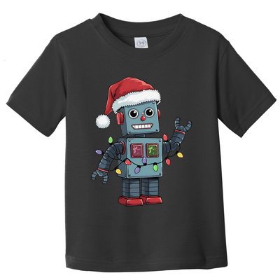 Festive Robot Bringing Christmas Cheer And Fun Lights Toddler T-Shirt
