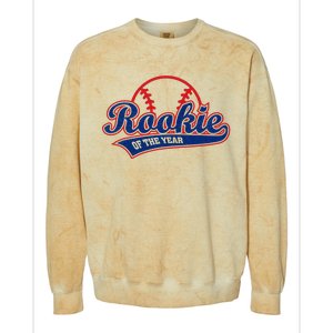 Funny Retro Baseball Rookie of the Year Colorblast Crewneck Sweatshirt