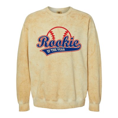 Funny Retro Baseball Rookie of the Year Colorblast Crewneck Sweatshirt