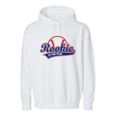 Funny Retro Baseball Rookie of the Year Garment-Dyed Fleece Hoodie