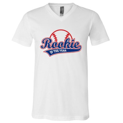 Funny Retro Baseball Rookie of the Year V-Neck T-Shirt