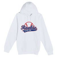 Funny Retro Baseball Rookie of the Year Premium Pullover Hoodie