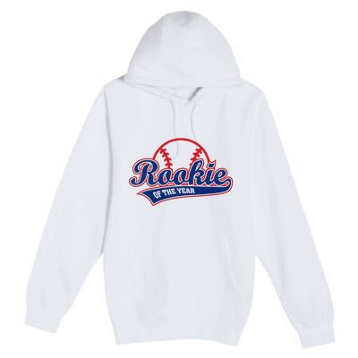 Funny Retro Baseball Rookie of the Year Premium Pullover Hoodie