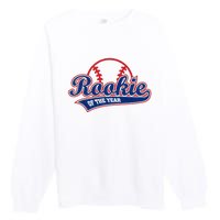 Funny Retro Baseball Rookie of the Year Premium Crewneck Sweatshirt