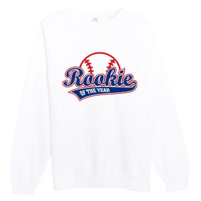 Funny Retro Baseball Rookie of the Year Premium Crewneck Sweatshirt