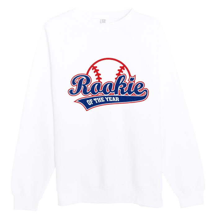 Funny Retro Baseball Rookie of the Year Premium Crewneck Sweatshirt