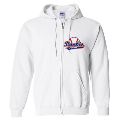 Funny Retro Baseball Rookie of the Year Full Zip Hoodie