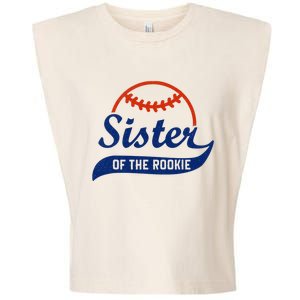 Funny Retro Baseball Sister of the Rookie Garment-Dyed Women's Muscle Tee