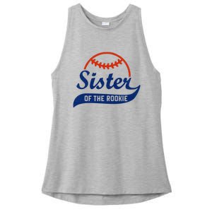 Funny Retro Baseball Sister of the Rookie Ladies PosiCharge Tri-Blend Wicking Tank