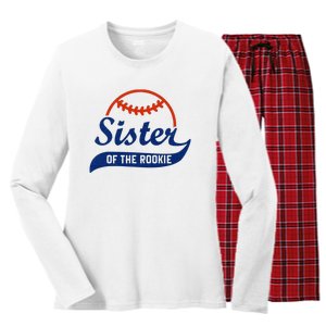 Funny Retro Baseball Sister of the Rookie Women's Long Sleeve Flannel Pajama Set 