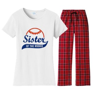 Funny Retro Baseball Sister of the Rookie Women's Flannel Pajama Set