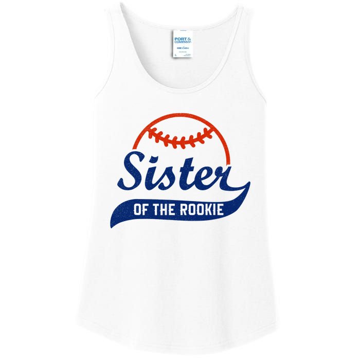 Funny Retro Baseball Sister of the Rookie Ladies Essential Tank