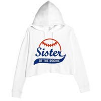 Funny Retro Baseball Sister of the Rookie Crop Fleece Hoodie