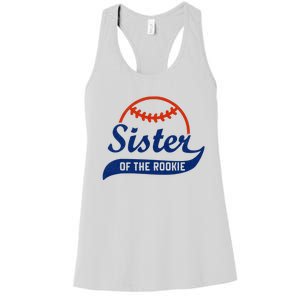 Funny Retro Baseball Sister of the Rookie Women's Racerback Tank