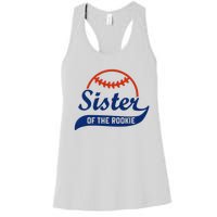 Funny Retro Baseball Sister of the Rookie Women's Racerback Tank