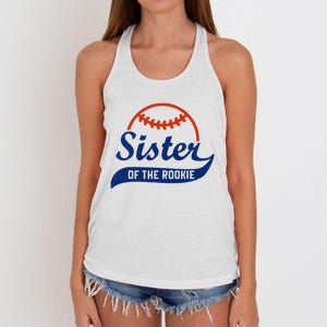 Funny Retro Baseball Sister of the Rookie Women's Knotted Racerback Tank