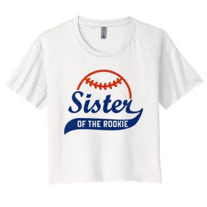 Funny Retro Baseball Sister of the Rookie Women's Crop Top Tee