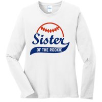 Funny Retro Baseball Sister of the Rookie Ladies Long Sleeve Shirt