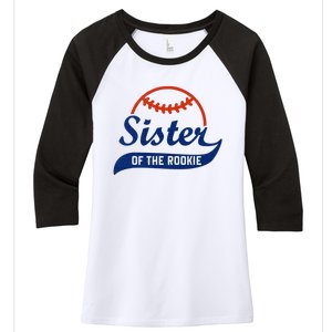 Funny Retro Baseball Sister of the Rookie Women's Tri-Blend 3/4-Sleeve Raglan Shirt