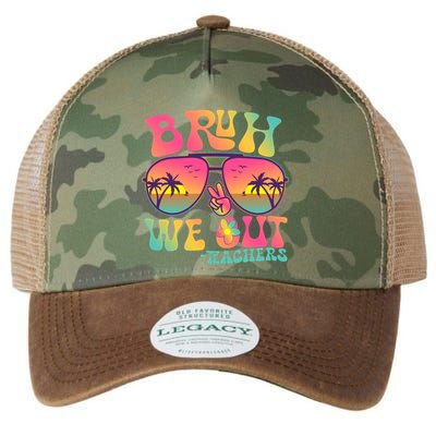 Funny Retro Bruh We Out Teachers Legacy Tie Dye Trucker Hat