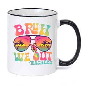 Funny Retro Bruh We Out Teachers 11oz Black Color Changing Mug