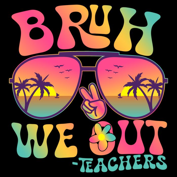 Funny Retro Bruh We Out Teachers Cropped Pullover Crew