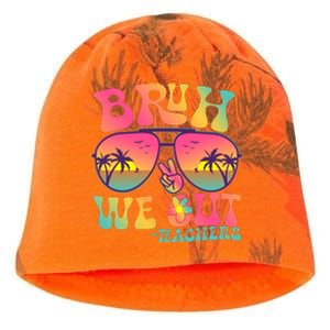 Funny Retro Bruh We Out Teachers Kati - Camo Knit Beanie