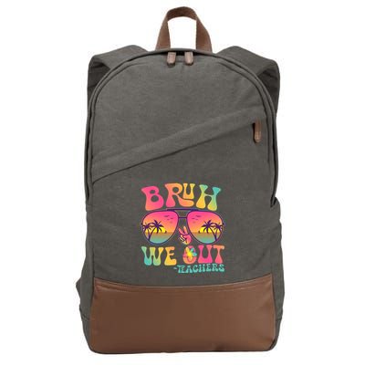 Funny Retro Bruh We Out Teachers Cotton Canvas Backpack