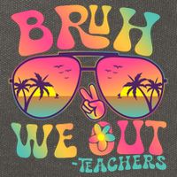 Funny Retro Bruh We Out Teachers Cotton Canvas Backpack
