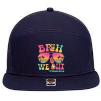 Funny Retro Bruh We Out Teachers 7 Panel Mesh Trucker Snapback Hat