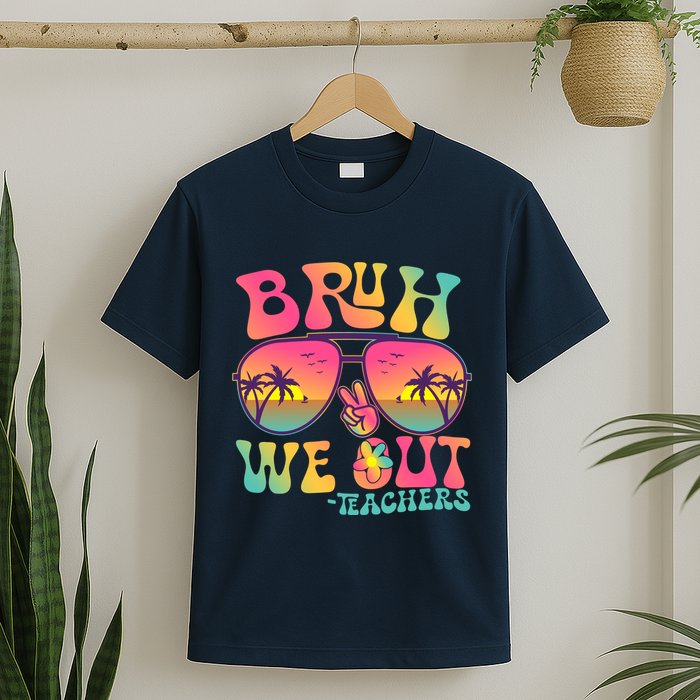 Funny Retro Bruh We Out Teachers T-Shirt