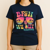 Funny Retro Bruh We Out Teachers T-Shirt