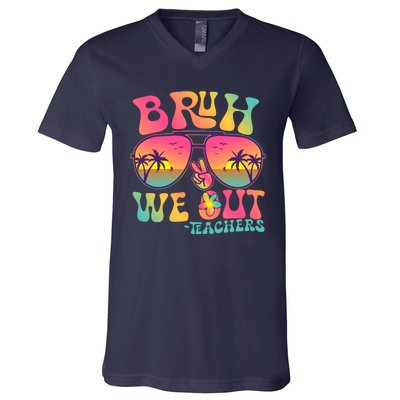 Funny Retro Bruh We Out Teachers V-Neck T-Shirt