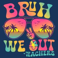 Funny Retro Bruh We Out Teachers Flatbill Hat