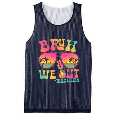 Funny Retro Bruh We Out Teachers Mesh Reversible Basketball Jersey Tank