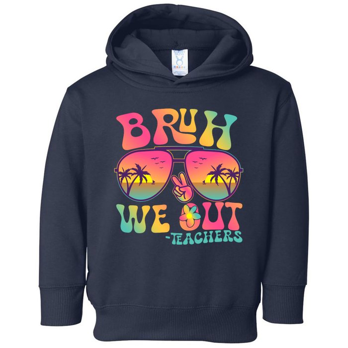 Funny Retro Bruh We Out Teachers Toddler Hoodie