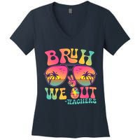 Funny Retro Bruh We Out Teachers Women's V-Neck T-Shirt