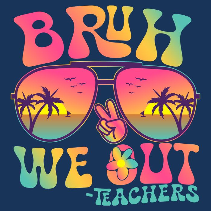 Funny Retro Bruh We Out Teachers Kids T-Shirt