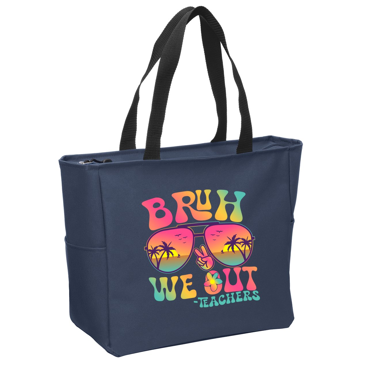 Funny Retro Bruh We Out Teachers Zip Tote Bag