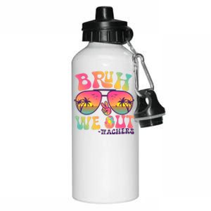 Funny Retro Bruh We Out Teachers Aluminum Water Bottle