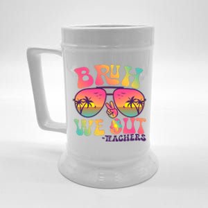 Funny Retro Bruh We Out Teachers Beer Stein