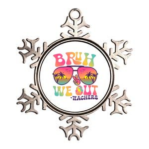 Funny Retro Bruh We Out Teachers Metallic Star Ornament