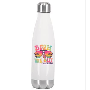 Funny Retro Bruh We Out Teachers Stainless Steel Insulated Water Bottle