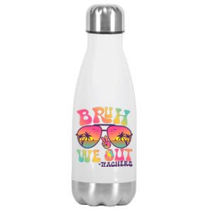 Funny Retro Bruh We Out Teachers Stainless Steel Insulated Water Bottle