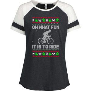 Funny Road Bike Riding Cycling Xmas Enza Ladies Jersey Colorblock Tee