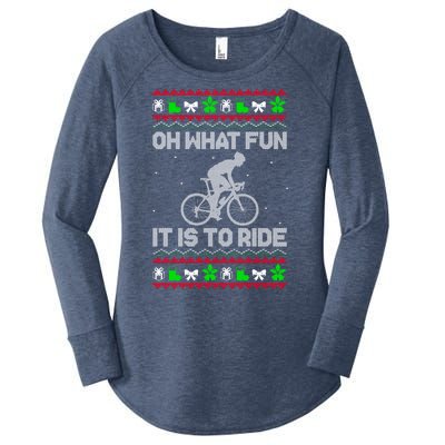 Funny Road Bike Riding Cycling Xmas Women's Perfect Tri Tunic Long Sleeve Shirt