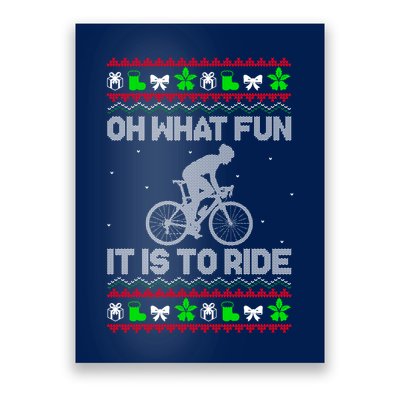 Funny Road Bike Riding Cycling Xmas Poster