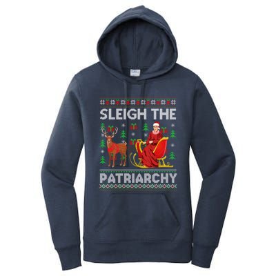 Feminist Ruth Bader Ginsburg Rbg Xmas Sleigh The Patriarchy Gift Women's Pullover Hoodie