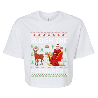 Feminist Ruth Bader Ginsburg Rbg Xmas Sleigh The Patriarchy Gift Bella+Canvas Jersey Crop Tee